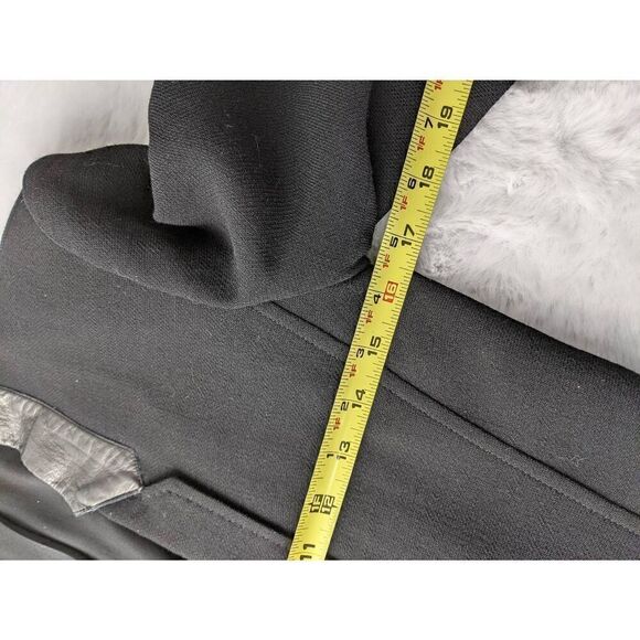 Helmut Lang Black Leather Wool Silk Blazer Size 0 XS - Picture 7 of 8